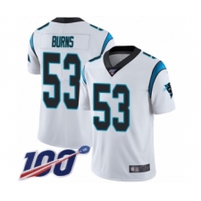 Men's Carolina Panthers #53 Brian Burns White Vapor Untouchable Limited Player 100th Season Football Jersey