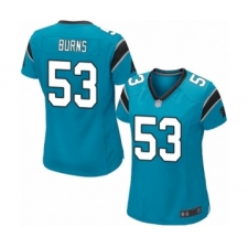 Women's Carolina Panthers #53 Brian Burns Game Blue Alternate Football Jersey
