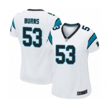 Women's Carolina Panthers #53 Brian Burns Game White Football Jersey