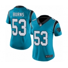 Women's Carolina Panthers #53 Brian Burns Limited Blue Rush Vapor Untouchable Football Jersey