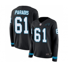 Women's Carolina Panthers #61 Matt Paradis Limited Black Therma Long Sleeve Football Jersey