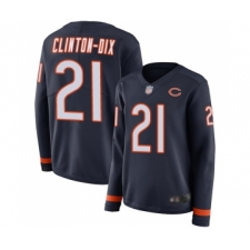 Women's Chicago Bears #21 Ha Clinton-Dix Limited Navy Blue Therma Long Sleeve Football Jersey