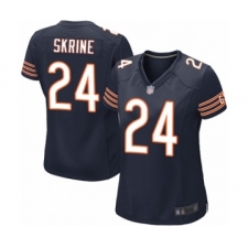 Women's Chicago Bears #24 Buster Skrine Game Navy Blue Team Color Football Jersey