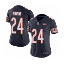 Women's Chicago Bears #24 Buster Skrine Navy Blue Team Color 100th Season Limited Football Jersey