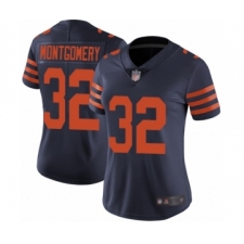 Women's Chicago Bears #32 David Montgomery Limited Navy Blue Rush Vapor Untouchable Football Jersey