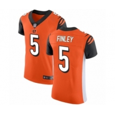 Men's Cincinnati Bengals #5 Ryan Finley Orange Alternate Vapor Untouchable Elite Player Football Jersey