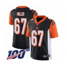 Men's Cincinnati Bengals #67 John Miller Black Team Color Vapor Untouchable Limited Player 100th Season Football Jersey