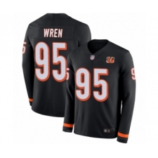 Youth Cincinnati Bengals #95 Renell Wren Limited Black Therma Long Sleeve Football Jersey