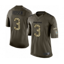 Men's Miami Dolphins #3 Josh Rosen Limited Green Salute to Service Football Jersey