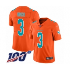 Men's Miami Dolphins #3 Josh Rosen Limited Orange Inverted Legend 100th Season Football Jersey