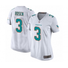 Women's Miami Dolphins #3 Josh Rosen Game White Football Jersey