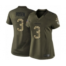 Women's Miami Dolphins #3 Josh Rosen Limited Green Salute to Service Football Jersey
