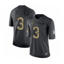 Youth Miami Dolphins #3 Josh Rosen Limited Black 2016 Salute to Service Football Jersey