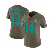 Women's Miami Dolphins #14 Ryan Fitzpatrick Limited Olive 2017 Salute to Service Football Jersey