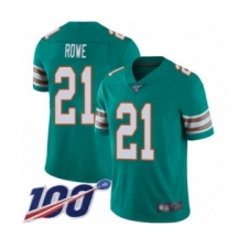Men's Miami Dolphins #21 Eric Rowe Aqua Green Alternate Vapor Untouchable Limited Player 100th Season Football Jersey