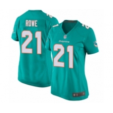 Women's Miami Dolphins #21 Eric Rowe Game Aqua Green Team Color Football Jersey