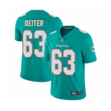 Men's Miami Dolphins #63 Michael Deiter Aqua Green Team Color Vapor Untouchable Limited Player Football Jersey