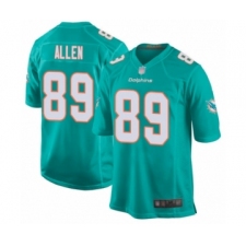Men's Miami Dolphins #89 Dwayne Allen Game Aqua Green Team Color Football Jersey