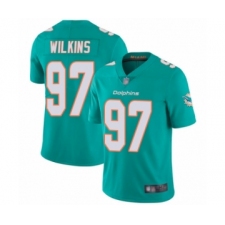 Men's Miami Dolphins #97 Christian Wilkins Aqua Green Team Color Vapor Untouchable Limited Player Football Jersey