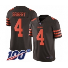 Youth Cleveland Browns #4 Austin Seibert Limited Brown Rush Vapor Untouchable 100th Season Football Jersey