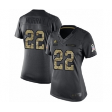 Women's Cleveland Browns #22 Eric Murray Limited Black 2016 Salute to Service Football Jersey
