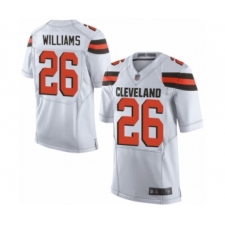 Men's Cleveland Browns #26 Greedy Williams Elite White Football Jersey