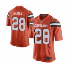 Men's Cleveland Browns #28 Phillip Gaines Game Orange Alternate Football Jersey