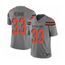 Men's Cleveland Browns #33 Sheldrick Redwine Limited Gray Inverted Legend Football Jersey