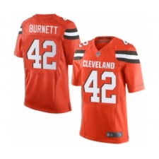 Men's Cleveland Browns #42 Morgan Burnett Elite Orange Alternate Football Jersey