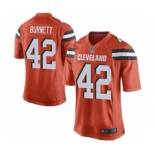 Men's Cleveland Browns #42 Morgan Burnett Game Orange Alternate Football Jersey