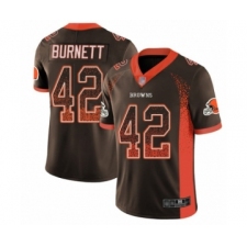 Men's Cleveland Browns #42 Morgan Burnett Limited Brown Rush Drift Fashion Football Jersey