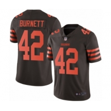 Men's Cleveland Browns #42 Morgan Burnett Limited Brown Rush Vapor Untouchable Football Jersey
