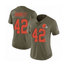 Women's Cleveland Browns #42 Morgan Burnett Limited Olive 2017 Salute to Service Football Jersey