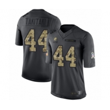 Men's Cleveland Browns #44 Sione Takitaki Limited Black 2016 Salute to Service Football Jersey