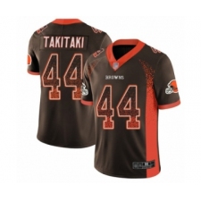 Men's Cleveland Browns #44 Sione Takitaki Limited Brown Rush Drift Fashion Football Jersey