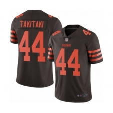 Men's Cleveland Browns #44 Sione Takitaki Limited Brown Rush Vapor Untouchable Football Jersey
