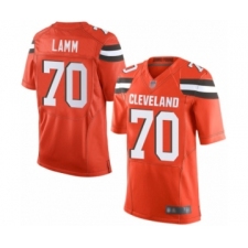 Men's Cleveland Browns #70 Kendall Lamm Elite Orange Alternate Football Jersey