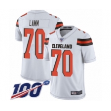 Men's Cleveland Browns #70 Kendall Lamm White Vapor Untouchable Limited Player 100th Season Football Jersey