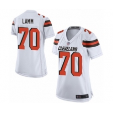 Women's Cleveland Browns #70 Kendall Lamm Game White Football Jersey