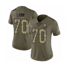 Women's Cleveland Browns #70 Kendall Lamm Limited Olive Camo 2017 Salute to Service Football Jersey