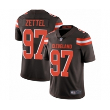 Men's Cleveland Browns #97 Anthony Zettel Brown Team Color Vapor Untouchable Limited Player Football Jersey