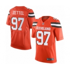 Men's Cleveland Browns #97 Anthony Zettel Elite Orange Alternate Football Jersey
