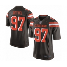 Men's Cleveland Browns #97 Anthony Zettel Game Brown Team Color Football Jersey
