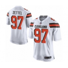 Men's Cleveland Browns #97 Anthony Zettel Game White Football Jersey