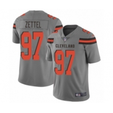 Men's Cleveland Browns #97 Anthony Zettel Limited Gray Inverted Legend Football Jersey