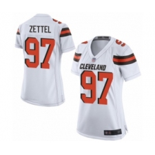 Women's Cleveland Browns #97 Anthony Zettel Game White Football Jersey