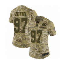 Women's Cleveland Browns #97 Anthony Zettel Limited Camo 2018 Salute to Service Football Jersey