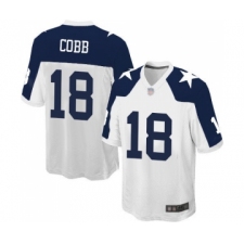 Men's Dallas Cowboys #18 Randall Cobb Game White Throwback Alternate Football Jersey