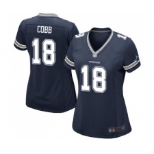 Women's Dallas Cowboys #18 Randall Cobb Game Navy Blue Team Color Football Jersey