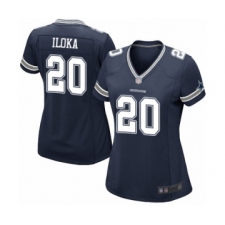 Women's Dallas Cowboys #20 George Iloka Game Navy Blue Team Color Football Jersey